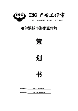 哈尔滨城市形象宣传片策划书