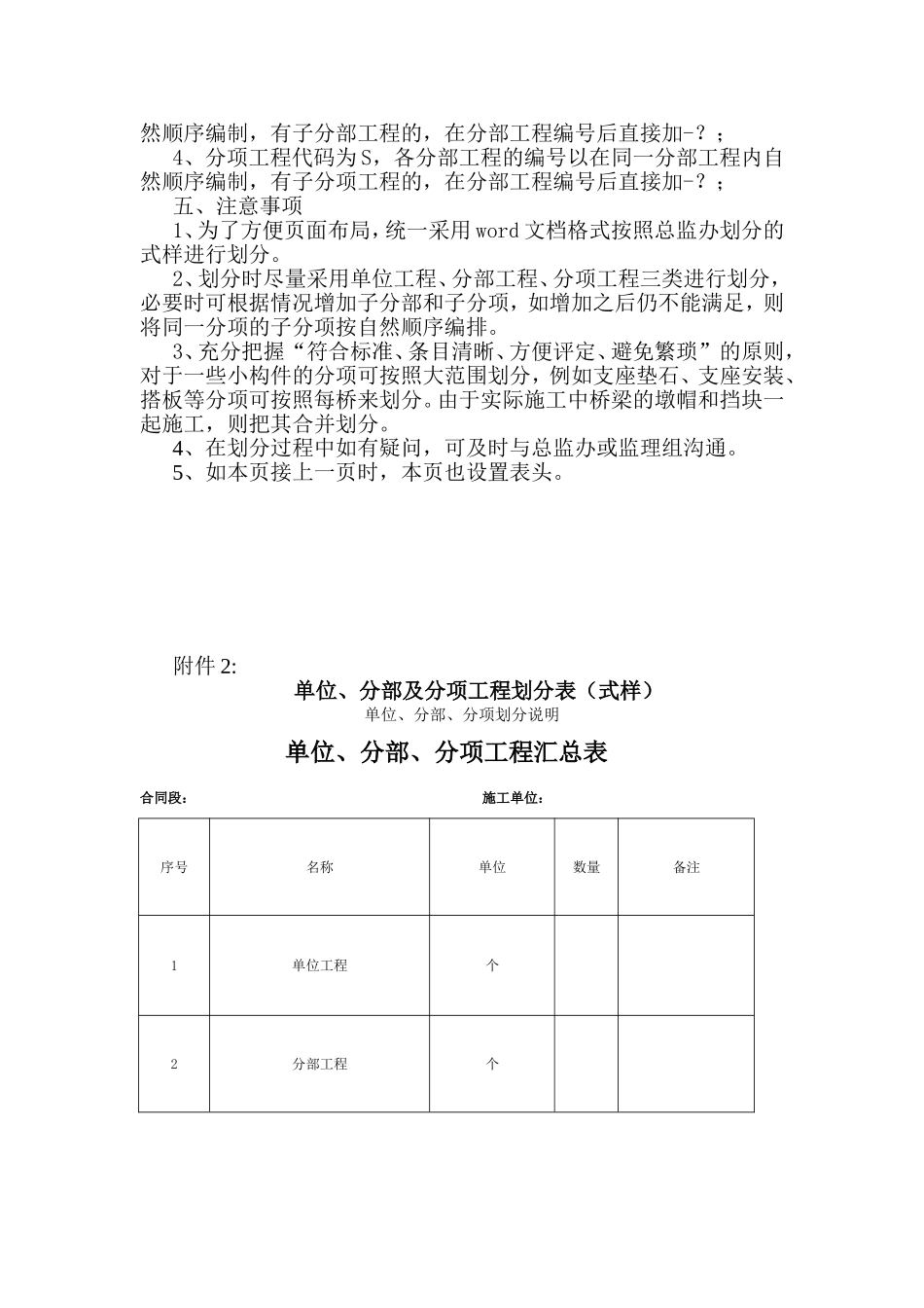 高速公路单位、分部、分项工程具体划分要求_第3页