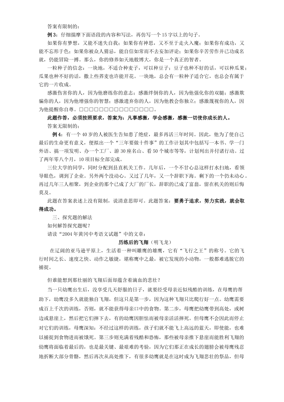 中考语文专题复习探究题 苏科版试卷_第3页