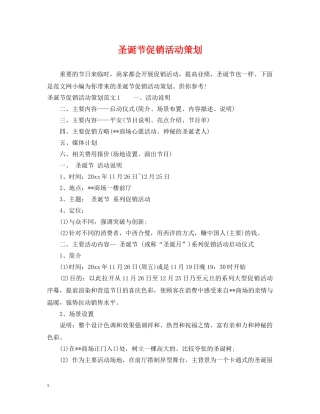 圣诞节促销活动策划 