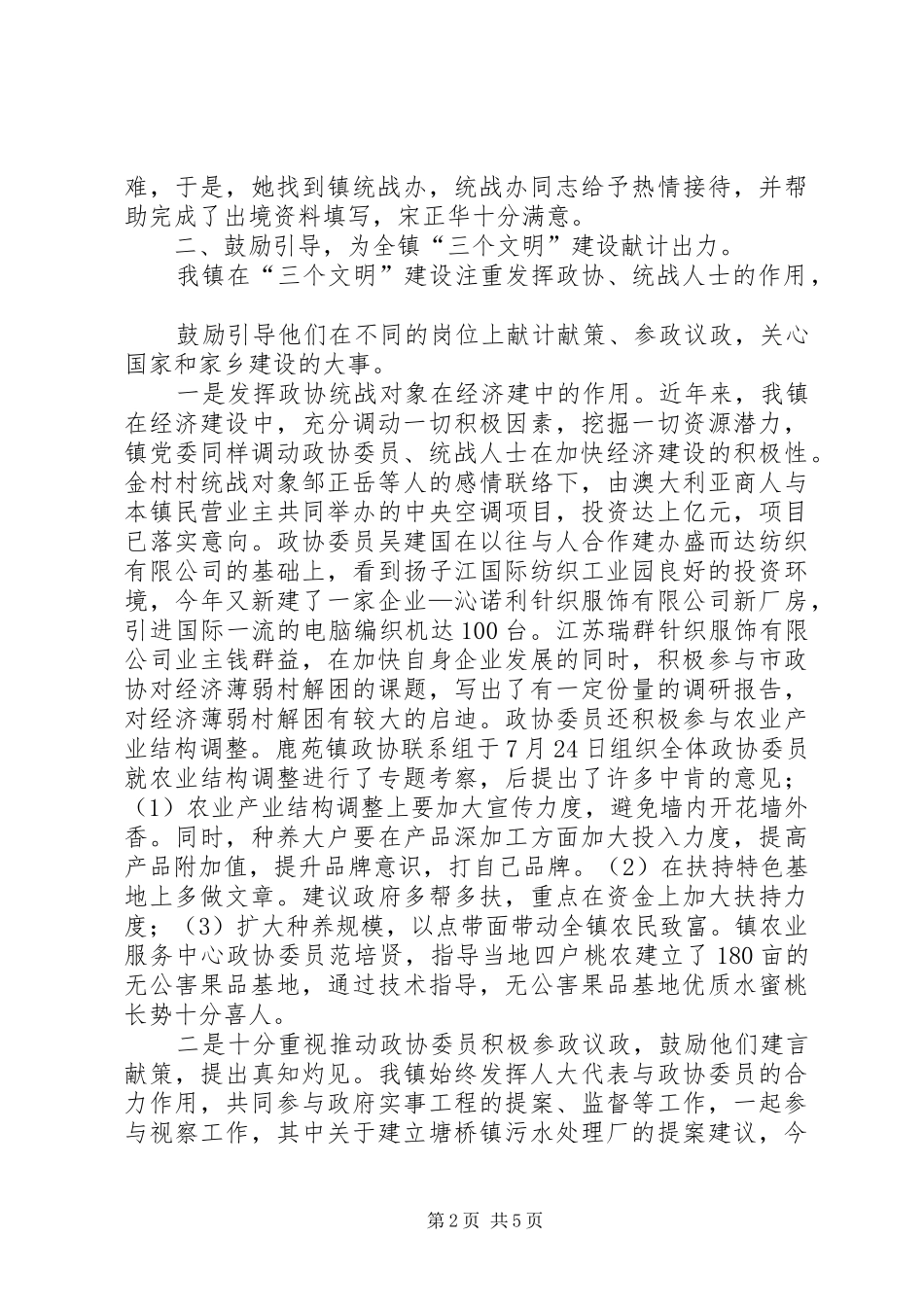 年政协统战工作总结 _第2页