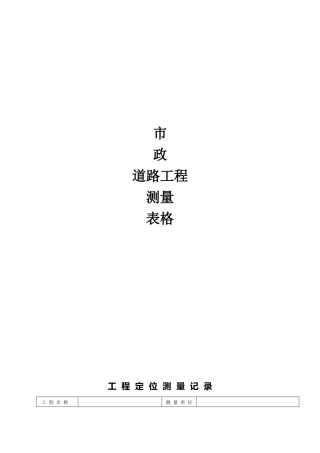 市政道路施工测量表格