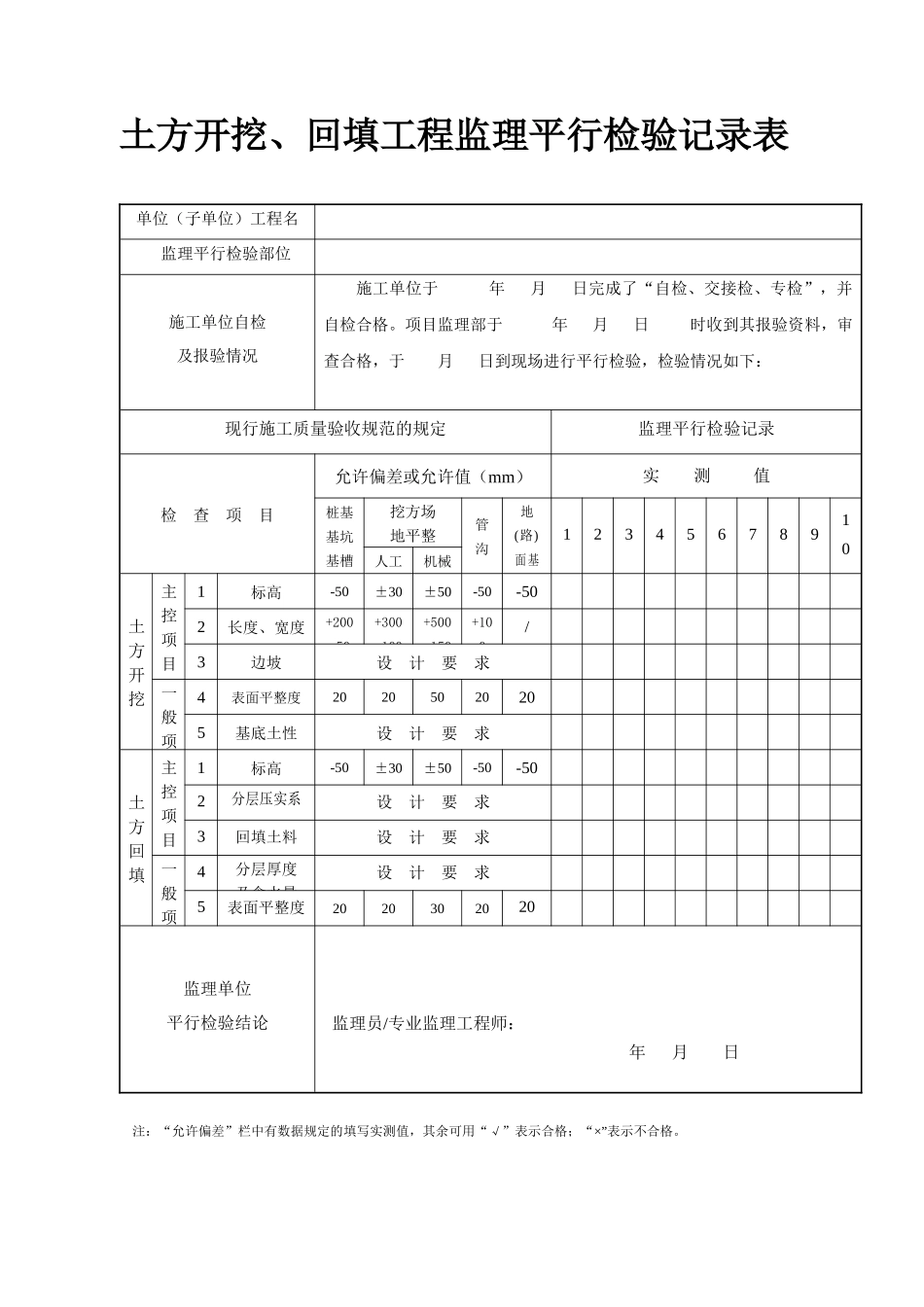 监理平行检查记录表_第1页