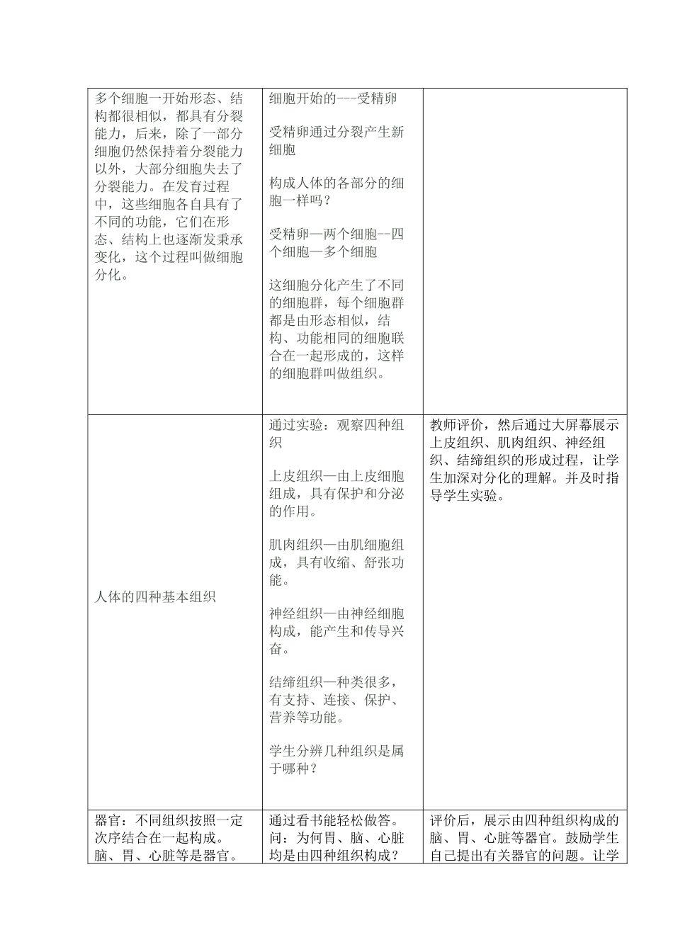 《动物体的结构层次》教学设计_第3页