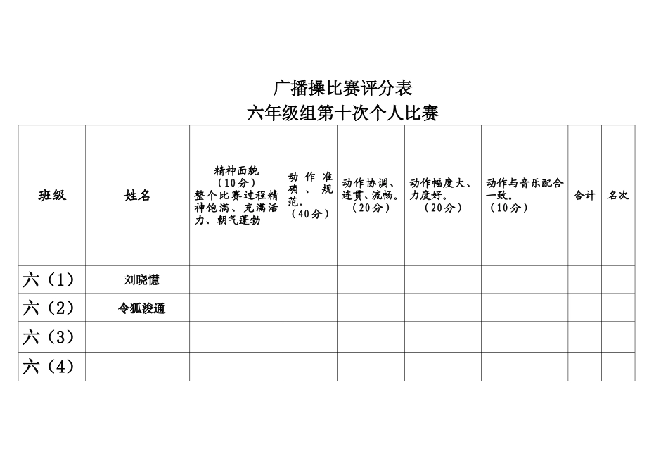 广播操比赛评分表_第2页