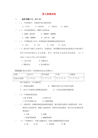 九年级化学下学期第七章测试卷试卷