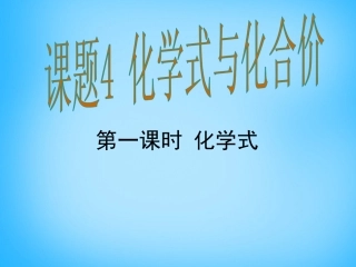 课题4化学式与化合价