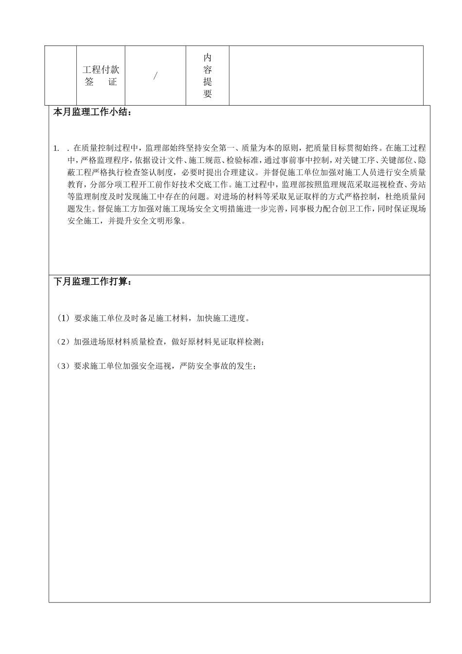 建设监理工作月报范本_第3页