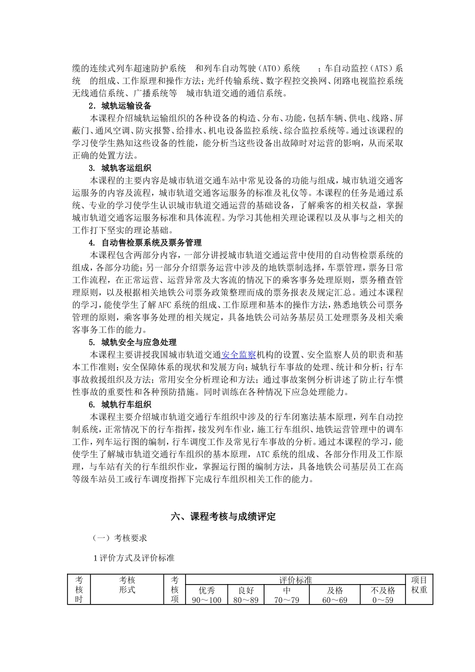 城轨运营管理教学计划--百度文档_第3页