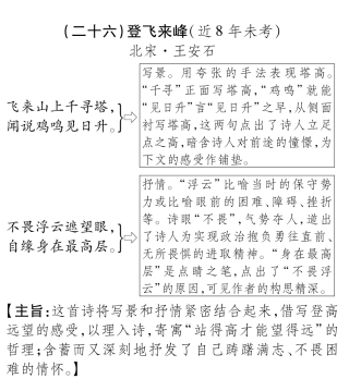 中考语文总复习 八下 登飞来峰备考满分挑战(pdf) 苏教版试卷