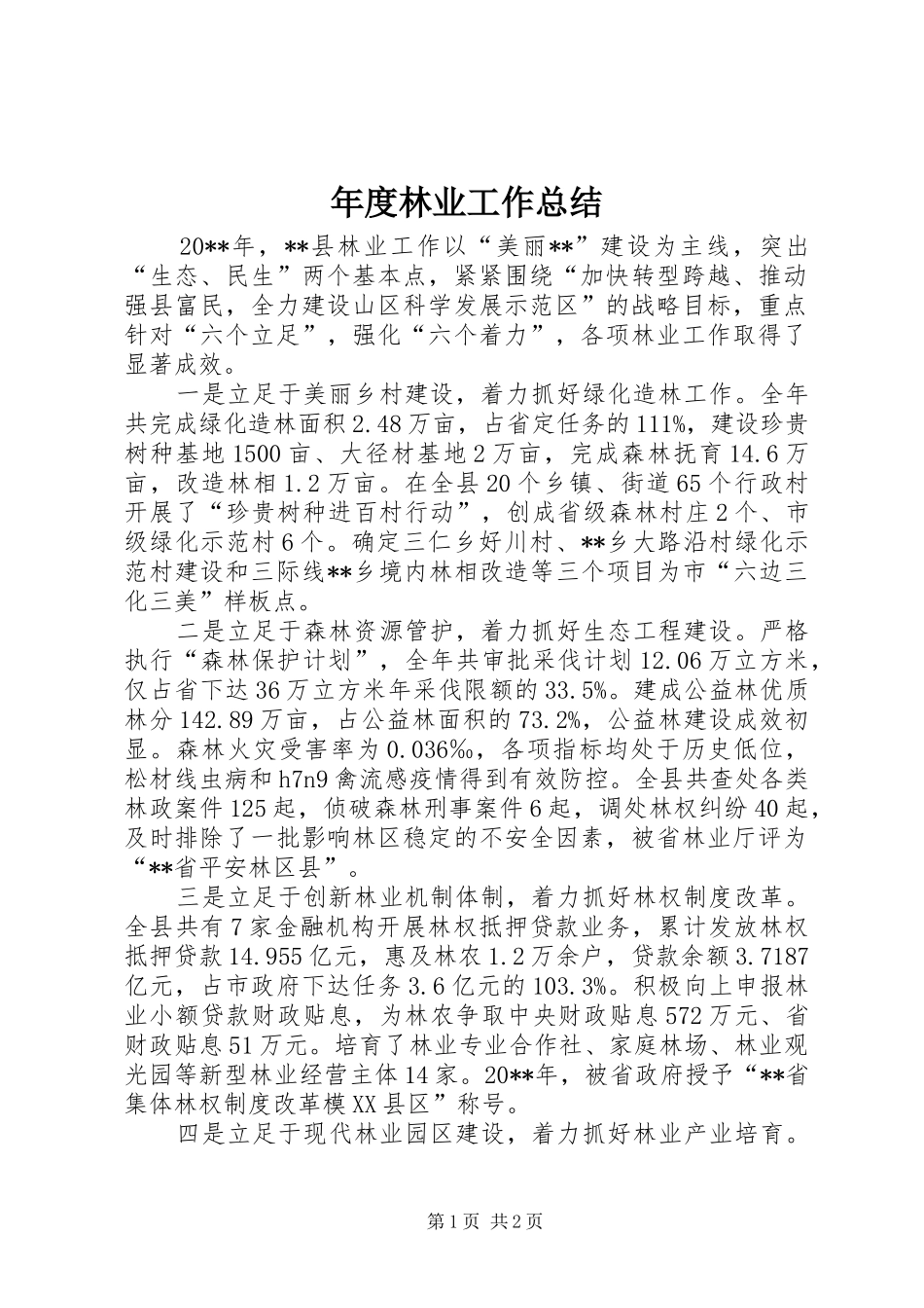 年度林业工作总结 _第1页