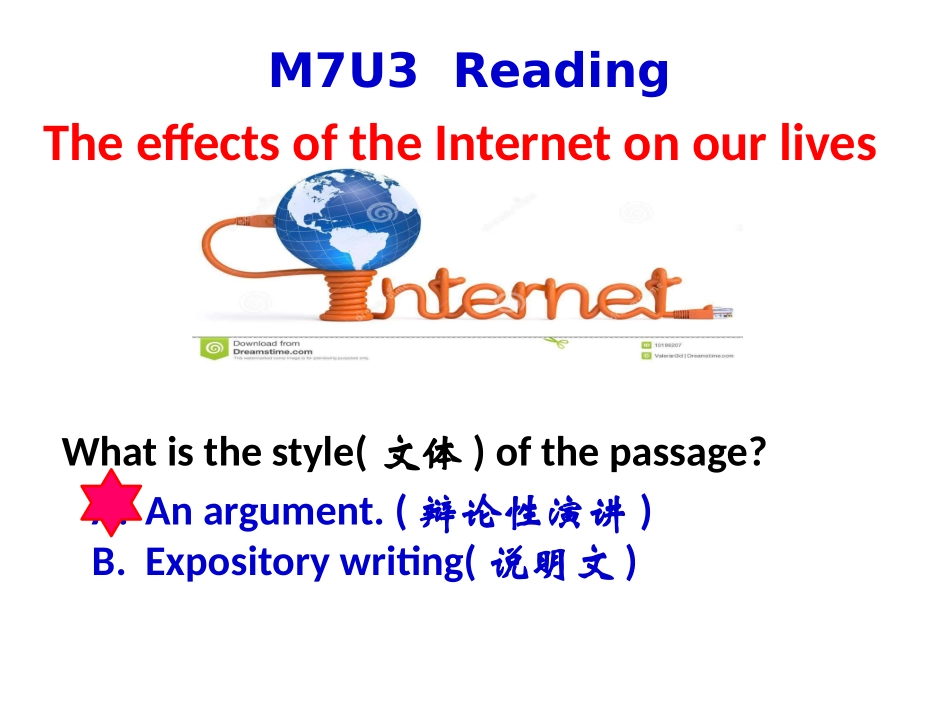 Reading(1)：TheeffectsoftheInternetonourlives_第3页