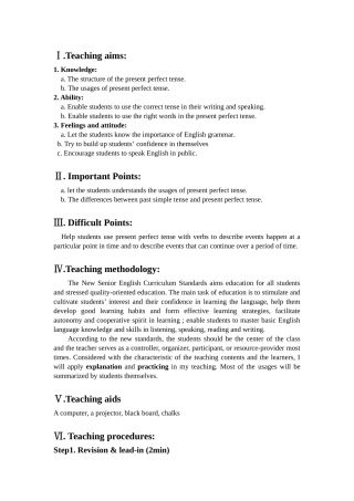 现在完成时-教学设计(全英文-超详细)