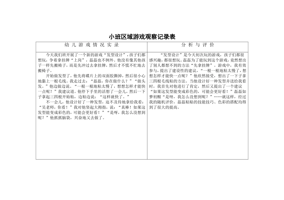网上小班游戏观察与记录表_第2页