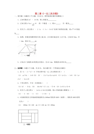 九年级数学上册 第二章(一元二次方程)单元综合能力检测 北师大版试卷
