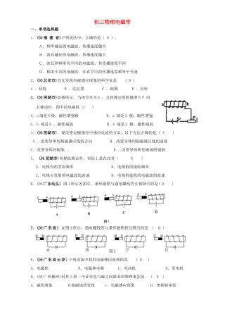 初三物理电磁学 试题