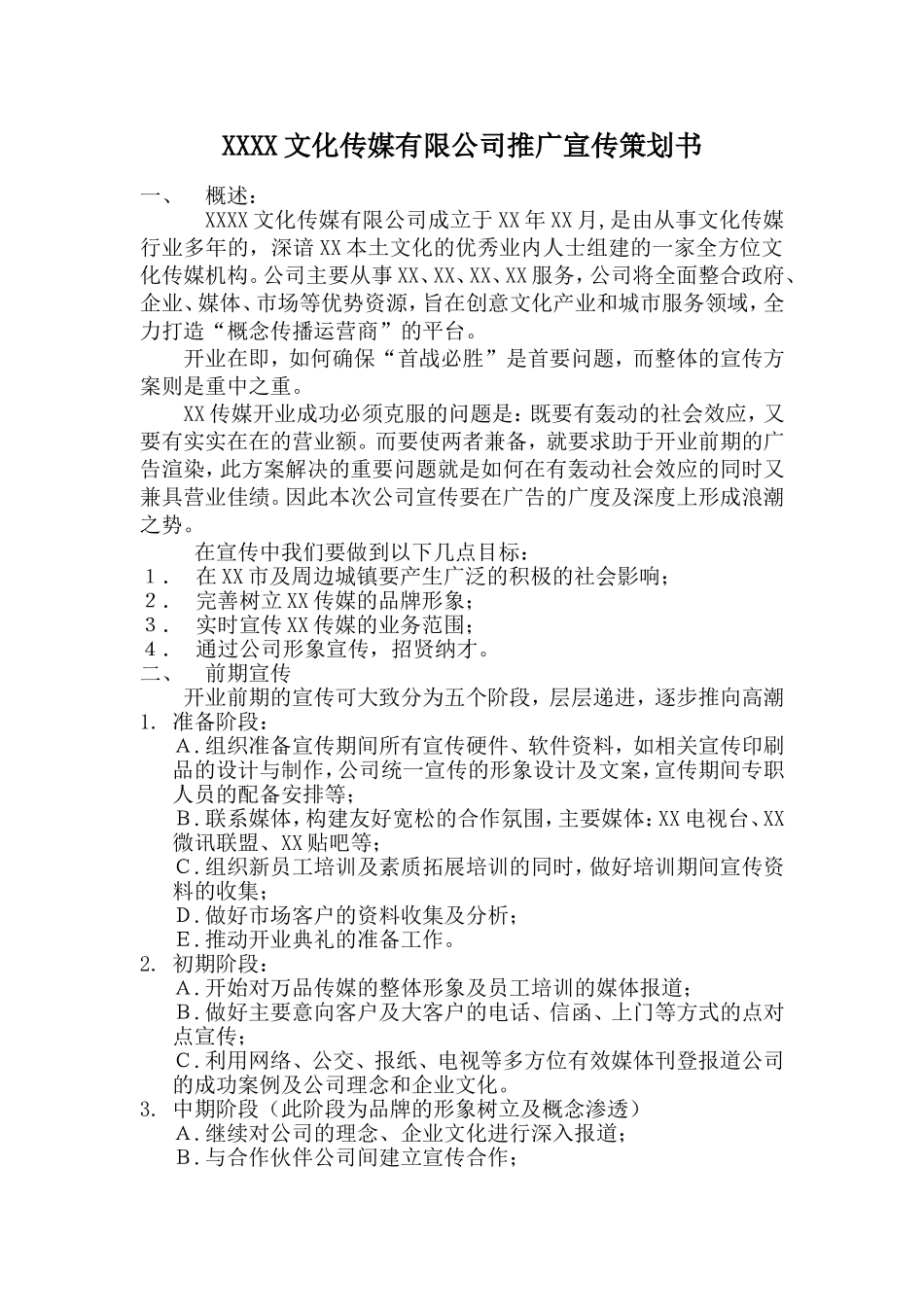 传媒公司前期宣传推广方案书_第1页