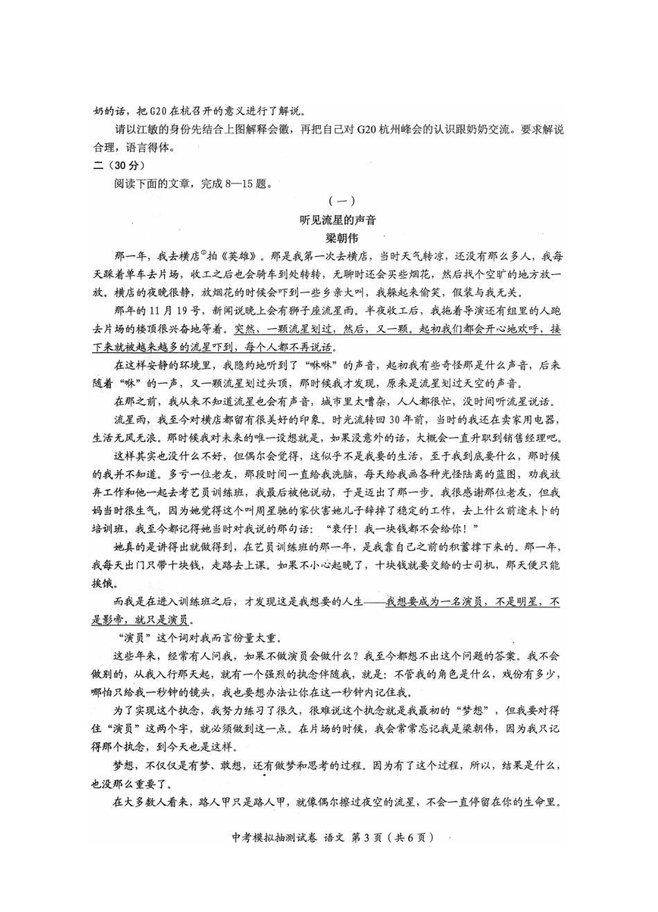 中考语文模拟抽测试卷试卷_第3页