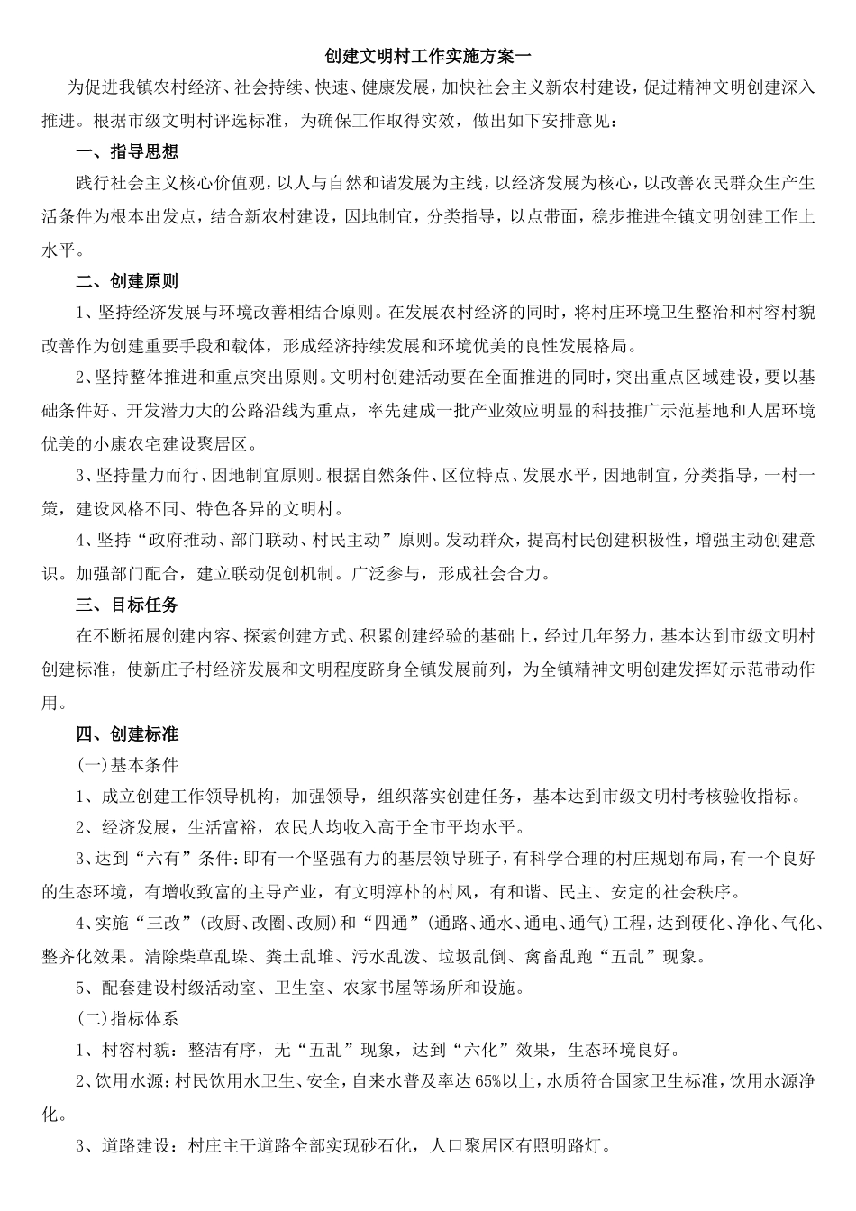文明村创建方案四篇_第1页