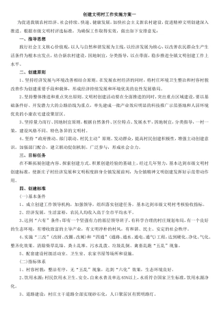 文明村创建方案四篇