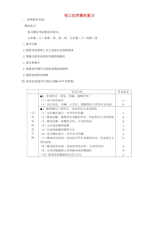 华东师大版初三化学期末复习试卷