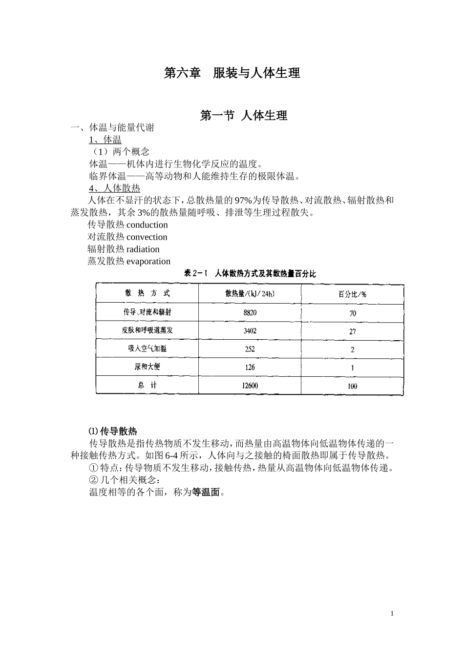 服装结构设计三第六章-服装与人体生理重点_第1页