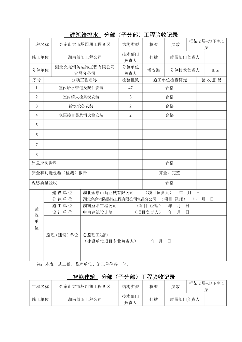 分部工程验收记录表_第1页