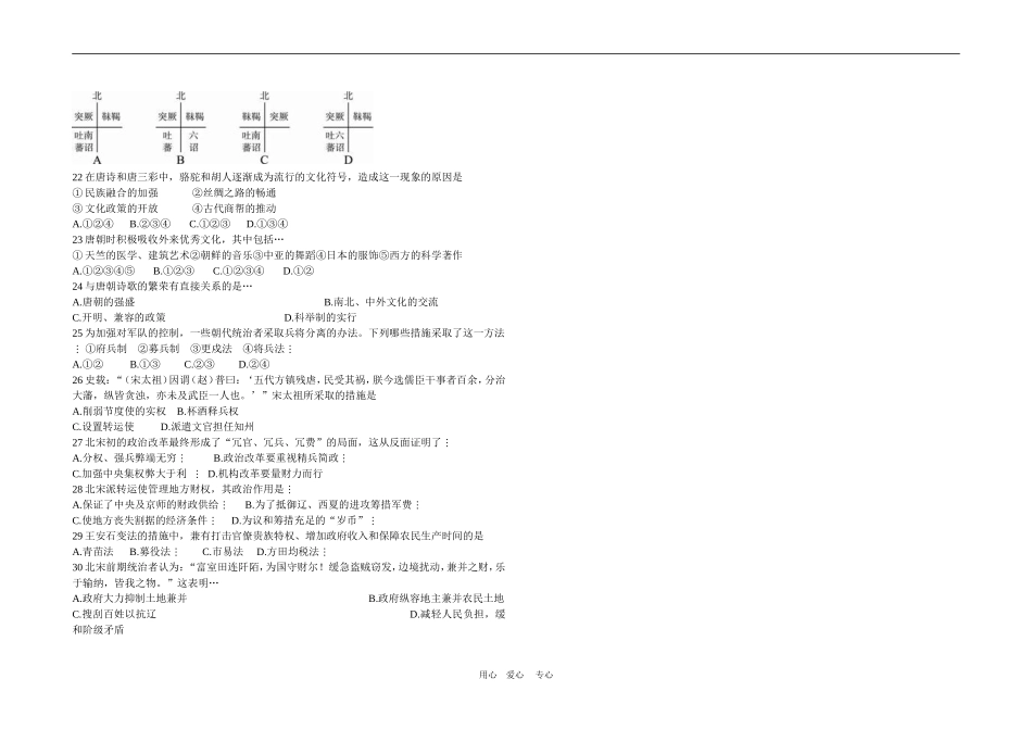 高三历史古代集训阶段试卷人教版_第2页