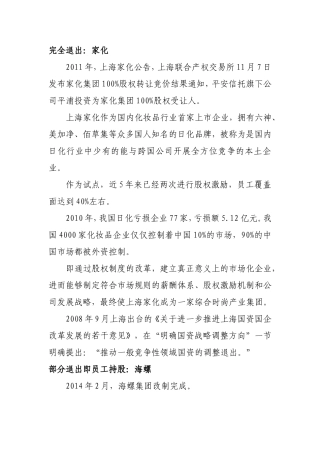 国企改革经典案例
