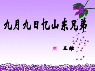 第四版块《九月九日忆山东兄弟》