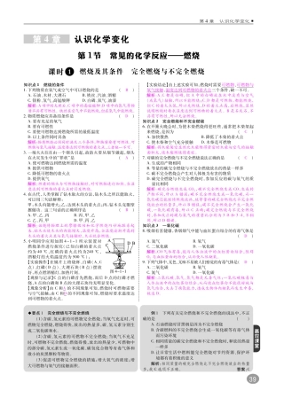 九年级化学全册 第4章 认识化学变化综合讲练(pdf)(新版)沪教版试卷