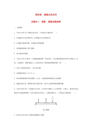 中考物理一轮复习 基础考点一遍过 第四章 光的折射 透镜 命题点1 透镜 透镜成像规律试卷