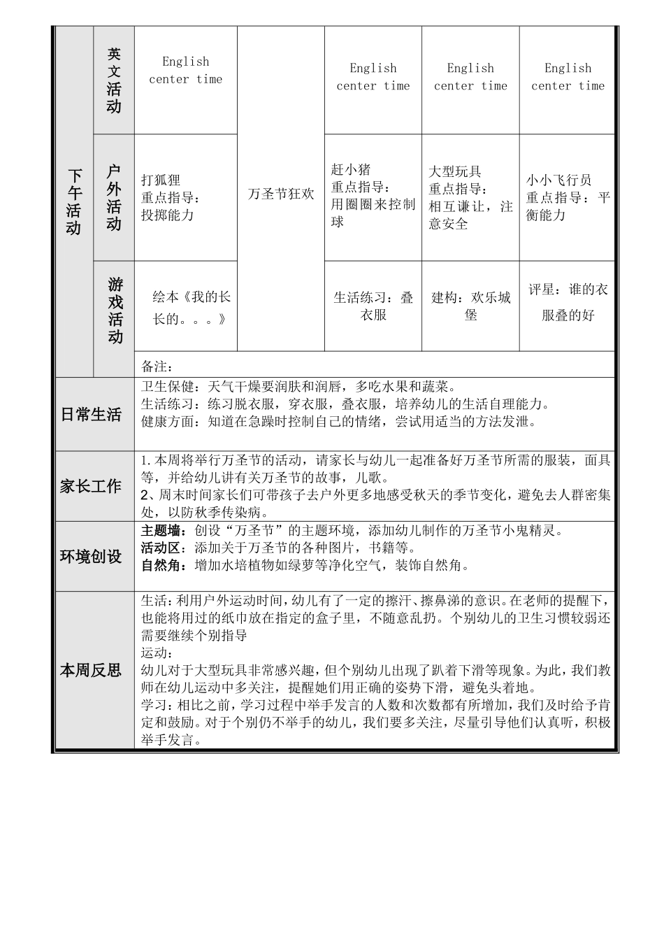 国际小班第十周周计划_第2页