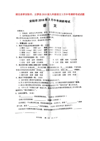 中考语文3月调研考试试卷试卷