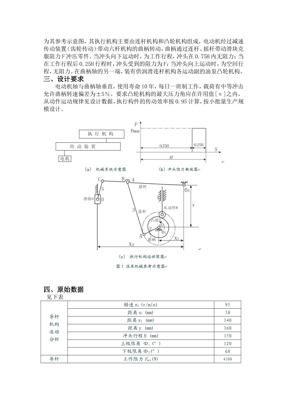 机械原理课程设计-压床机构的设计_第3页