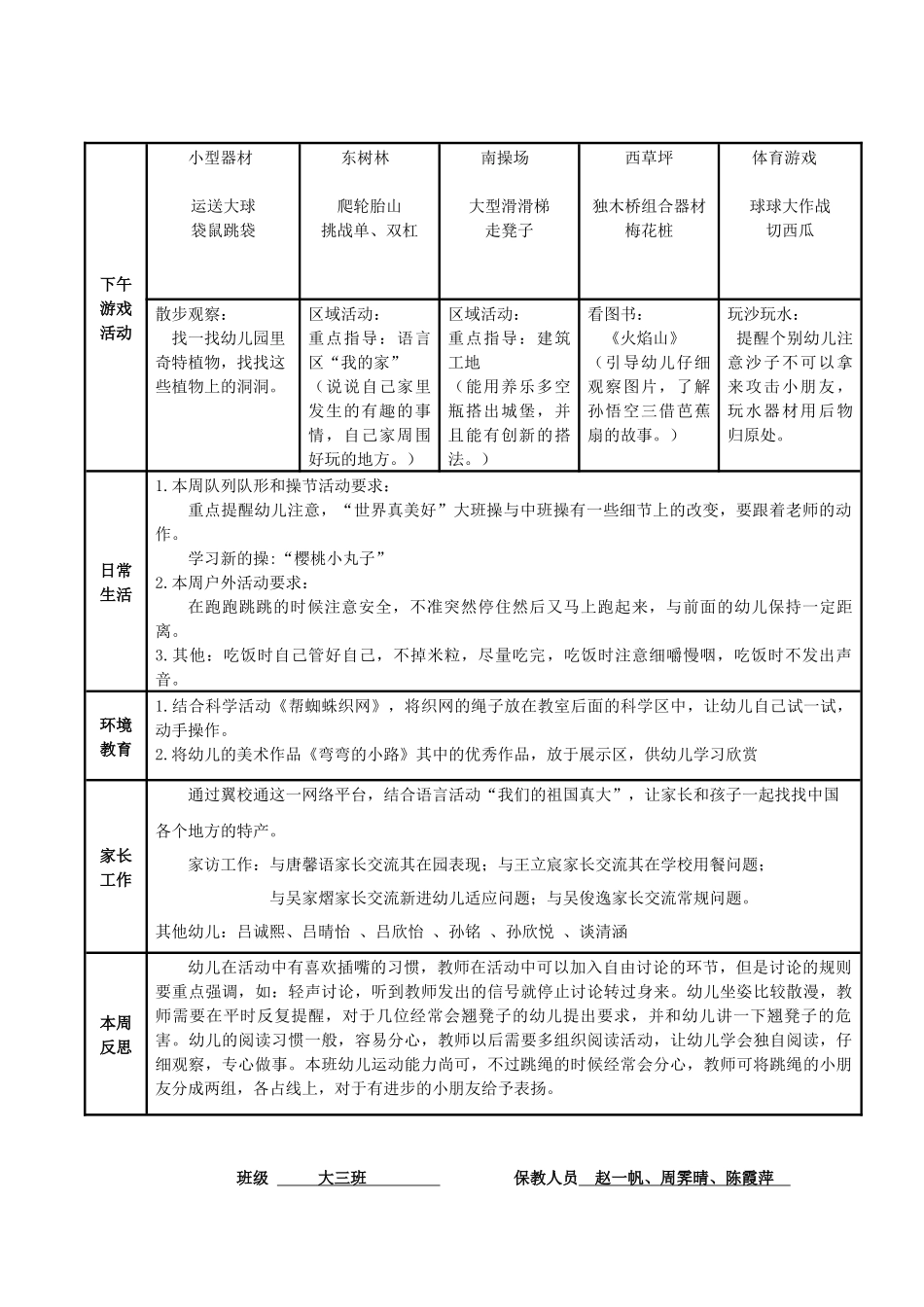 大班上第十周周计划_第2页