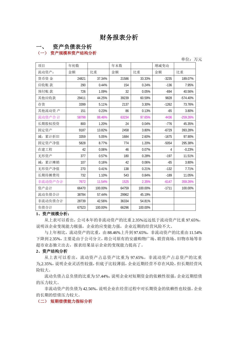 财务报表案例分析(各个方面)_第1页