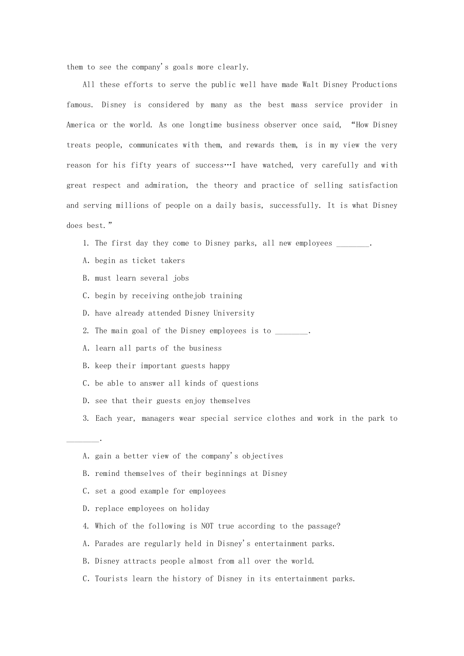 四川省洪雅县高考英语二轮复习 阅读理解训练(2)试卷_第2页