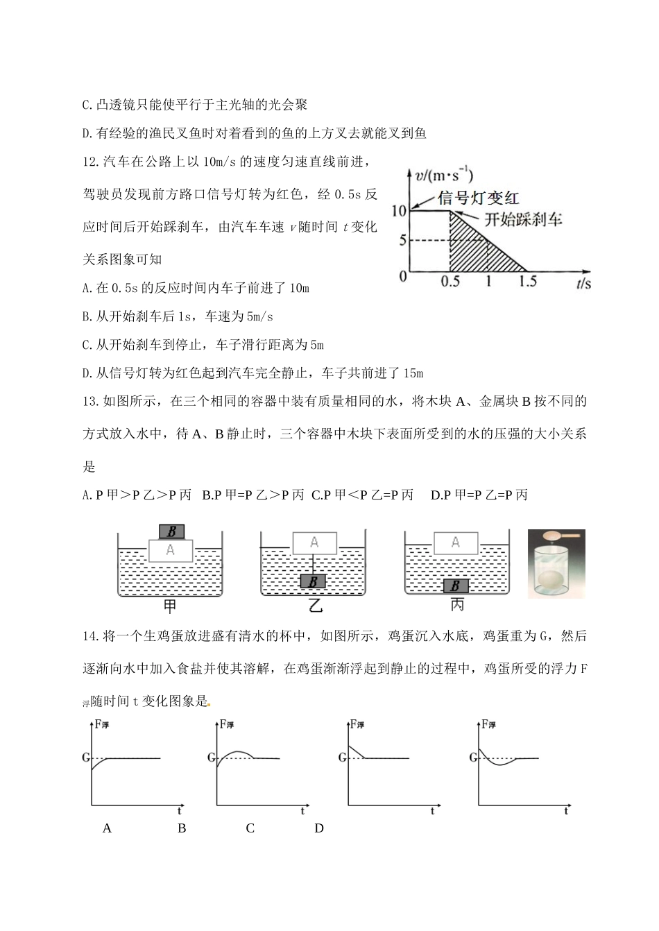 中考物理模拟题8试卷_第2页