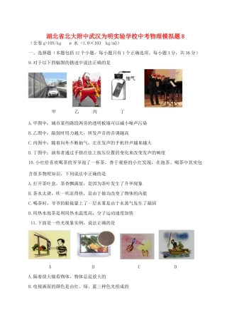 中考物理模拟题8试卷