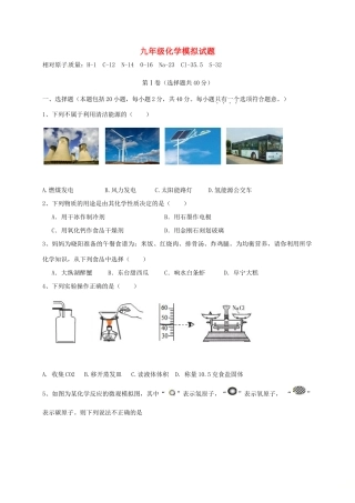 九年级化学选优模拟试卷试卷