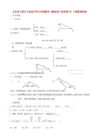 九年级数学(解直角三角形)复习2 人教新课标版试卷