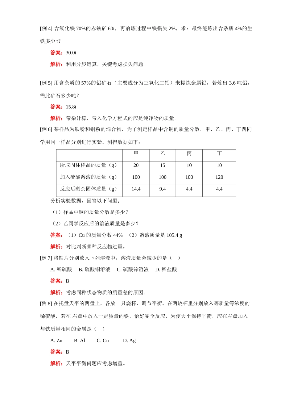 初三化学铁的性质和钢铁的冶炼 人教四年制版 试题_第2页