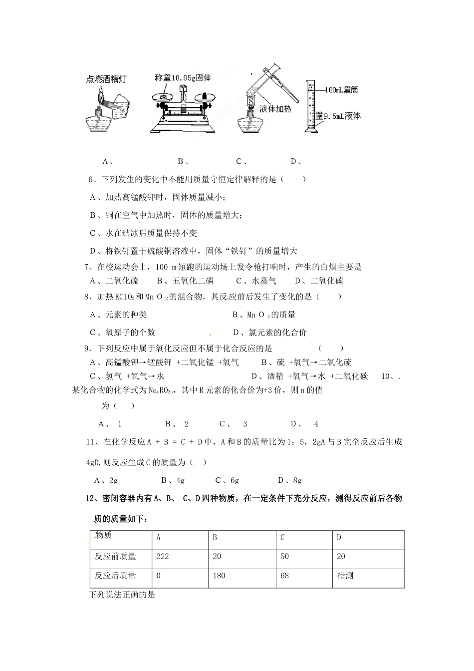 九年级化学下学期寒假学情调研试卷 新人教版试卷_第2页