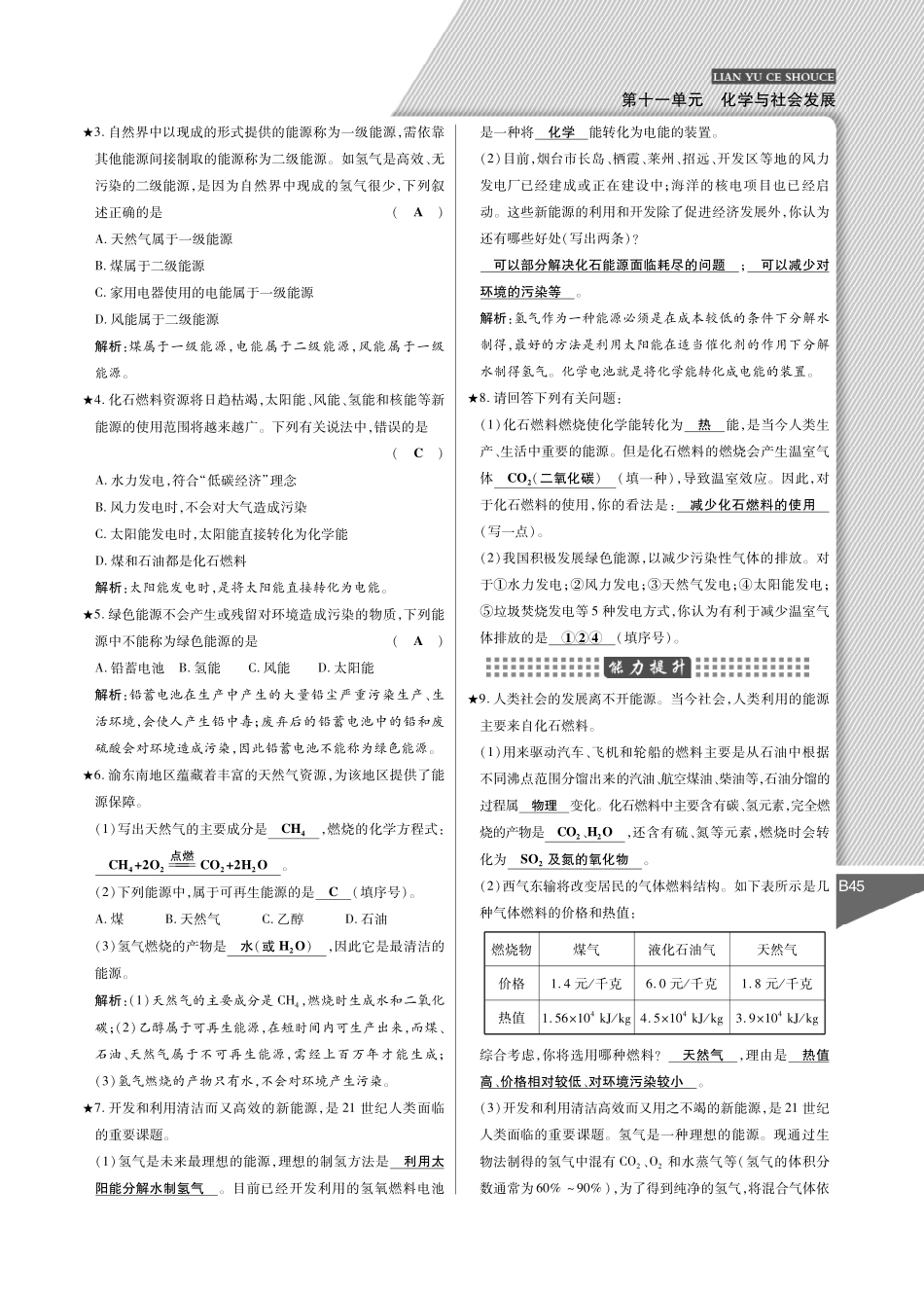 九年级化学下册(第十一单元 化学与社会发展)练与测手册(pdf)(新版)鲁教版试卷_第2页
