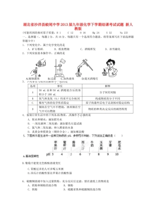 九年级化学下学期结课考试试卷 新人教版试卷