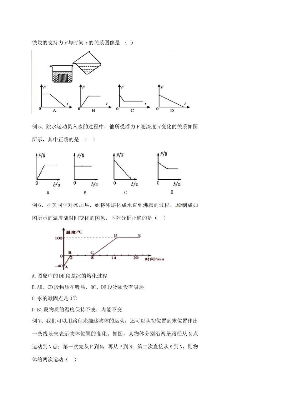 中考物理冲刺复习 图表信息专题试卷_第2页