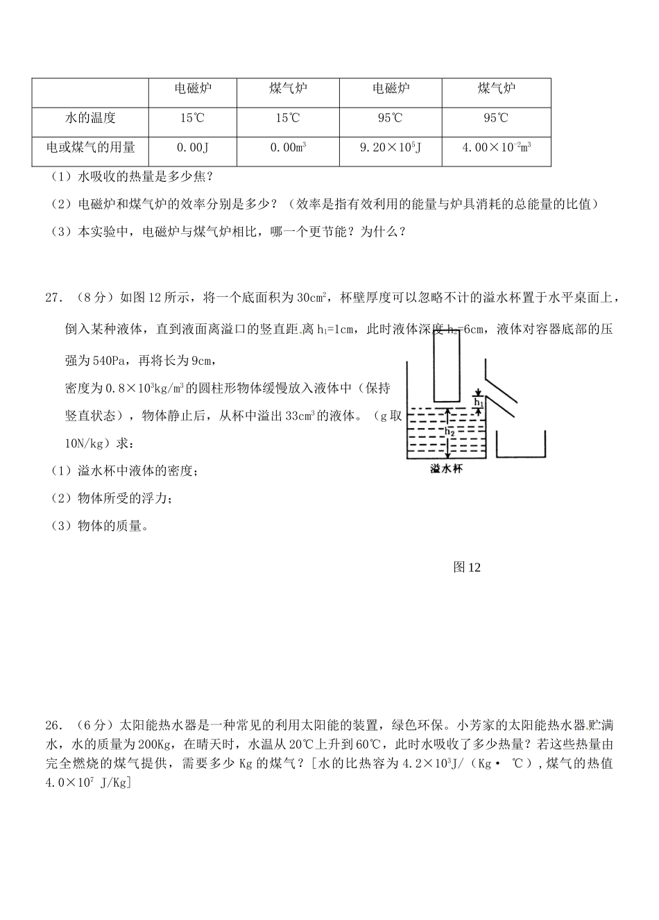 九年级物理 综合计算 新人教版试卷_第2页
