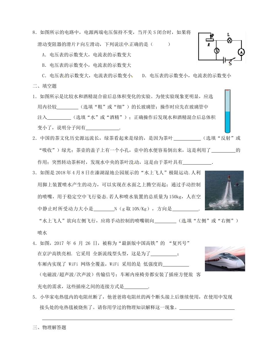 中考物理三模试卷_第2页