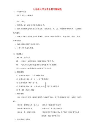 九年级化学分章总复习酸碱盐 天津版试卷